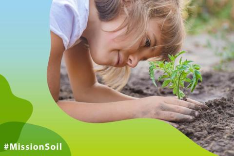 Girl with soil